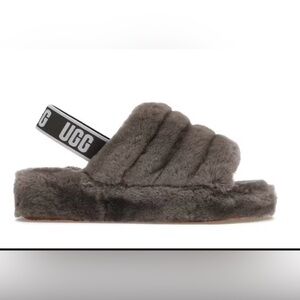 UGG Charcoal Fluff Yeah Slide Sandals